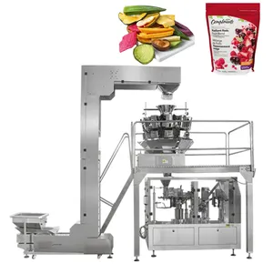 Professional factory chicken multihead weigher rotary packing machine pet food zipper bag packing machine