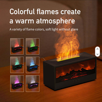 Diffuseur d'arômes de cheminée de simulation de bureau à LED 7 couleurs avec télécommande, humidificateur ultrasonique, alimentation USB