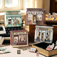 Kit d'artisanat tout-en-un Série Petite Boutique : Partie 2 Base décorative DIY pour journal intime maison 3D