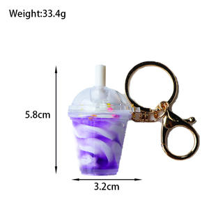 手工可爱糖果圣代冰淇淋杯钥匙圈塑料登山扣胶印 - Product Image 5