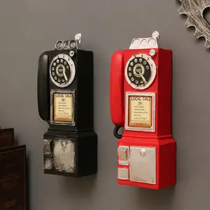 Vintage reçine telefon yaratıcı masa sanat ve el sanatları cafe duvar dekorasyon kolye
