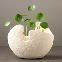 Vase créatif en forme d'œuf, décoration intérieure nordique HY, vase blanc, pot à fleurs, vase en céramique fait main, vase en porcelaine pour table