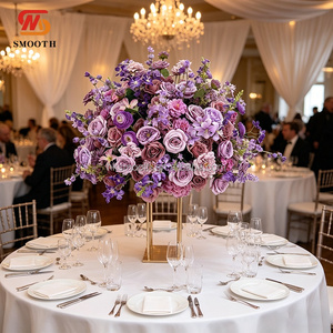 SMOOTH Luxury Artificial Flower Ball Wedding Decoration 80cm Purple Silk Flower Centerpiece Decor Flower Ball - Product Image 5