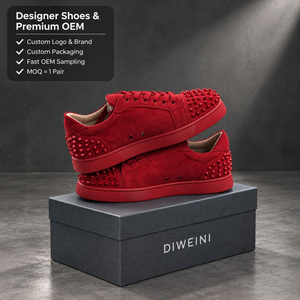 Zapatos de Diseñador de Lujo para Hombre y Mujer, Alta Calidad, Triple Rojo, Gamuza con Tachuelas, Zapatos Deportivos, Zapatillas, Nuevos - Product Image 1