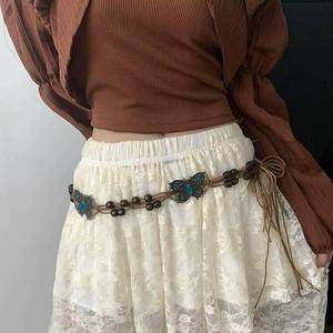 Chaîne de taille ethnique rétro style bohème Brenda avec pompons, <span class=keywords><strong>ceinture</strong></span> délicate tressée à la main pour femmes, idéale pour décorer les robes - Product Image 3