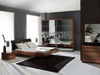 Ensemble de chambre à coucher moderne de luxe en bois, taille king size, pour projets de meubles d'appartement et d'hôtel