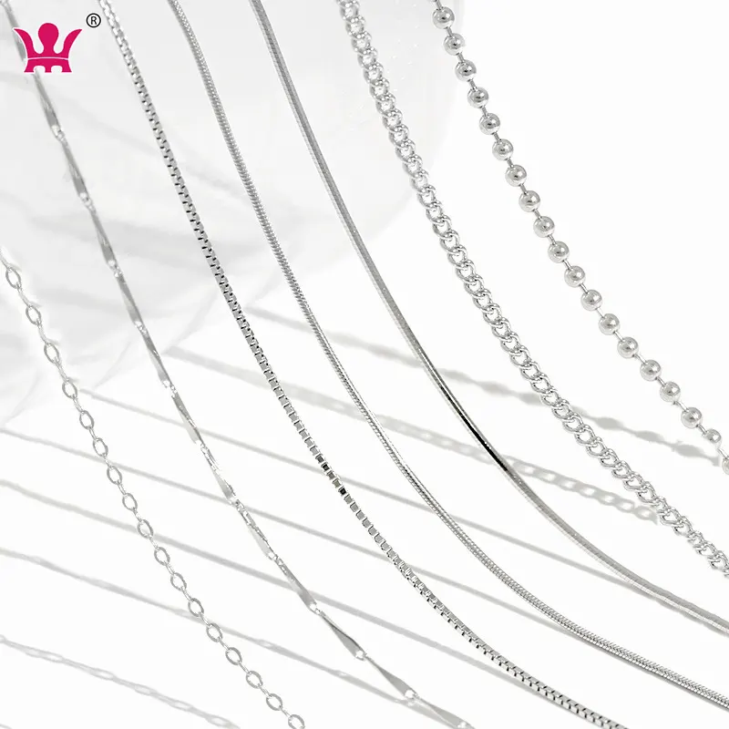 Wholesale bead snake box chains solid 925 silver chain necklace sterling silver chain necklace 925 sterling silver
