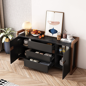 Hot Sale Luxury Furniture Living Room Big Size <strong>Black</strong> Storage Wood <strong>Sideboard</strong> Kitchen <strong>Cabinet</strong> - Product Image 2