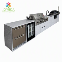 Ensemble de barbecue d'extérieur en acier de Guangzhou, avec grilles Kamado intégrées, accessoires, gaz, mobile, pour camping, en boîte de cuisine extérieure
