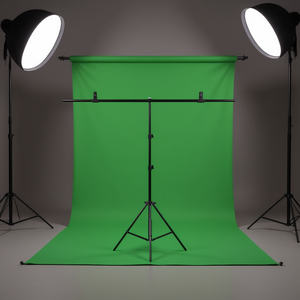 Support de fond en forme de T SH 60 cm en alliage d'aluminium pour écran vert, système de support pour studio photo et tournages vidéo - Product Image 2