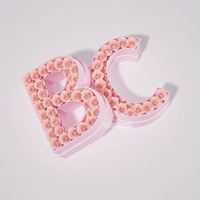 Boîte à fleurs personnalisée en forme irrégulière, recyclable, avec lettres, boîte cadeau rigide faite à la main pour fleurs