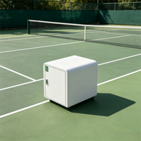 Organisateur de matériel de club professionnel portable résistant à la rouille, armoire de rangement détachable en aluminium pour terrain de tennis, idéale pour les tournois