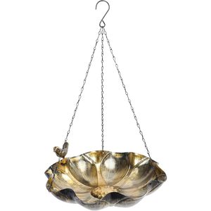 Bebedero para Pájaros Colgante para Exteriores, Ecológico, de Metal Dorado, Decoración para Jardín y Patio, para Observación de Aves - Product Image 1