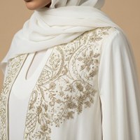 Ensemble deux pièces brodé de sequins 2026 – Nouvelle collection élégante – Vente en gros – Abaya musulmane en laine de luxe personnalisée, ouverte sur le devant, style Dubaï, modeste