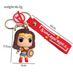 7 Styles Cartoon Avenger Heroes Captain <strong>Spidermans</strong> Ironmans Keychain 3D Pvc Pendant Key <strong>Rings</strong> - Product Image 3