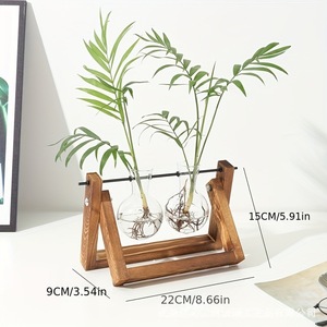 <span class=keywords><strong>Vase</strong></span> <span class=keywords><strong>en</strong></span> <span class=keywords><strong>verre</strong></span> nordique hydroponique moderne de table Terrarium de plantes de <span class=keywords><strong>jacinthe</strong></span> 1 2 3 bouteilles support <span class=keywords><strong>en</strong></span> bois - Product Image 5