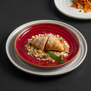 จานเซรามิกสำหรับเสิร์ฟสเต็ก จานอาหารร้านอาหารไทย จานพาสต้าตื้นสำหรับใช้ในบ้าน ภาชนะใส่อาหารระดับไฮเอนด์ ใช้กับไมโครเวฟได้ - Product Image 3