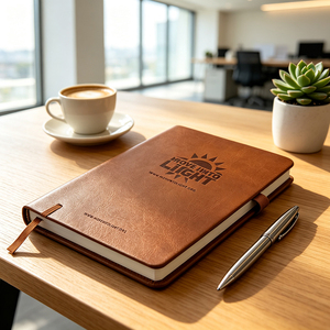 Libreta de Cuero PU con Logotipo Grabado Personalizado, Tapa Dura, Agenda de Negocios con Banda Elástica - Product Image 1