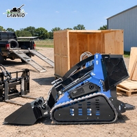 Mini-chargeuse LAWNIO à haute efficacité de travail, système hydraulique à trois pompes et trois vannes, conception compacte pour travaux de jardinage