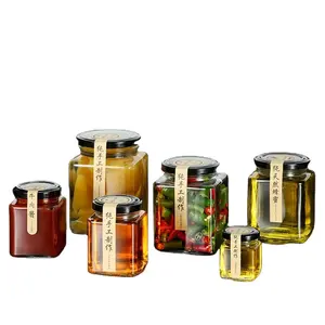 Top Verkoop Glazen Pot Honing 720Ml Groothandel Mini Kruidenpot Met Label Honingpot Glazen Kruiden Groothandel