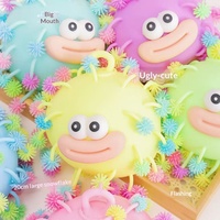 Nouveau jouet anti-stress créatif en peluche pompon bouche de saucisse, fantaisie, mignon, multicolore, dessin animé, souple, 5 pouces, disponible en gros