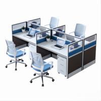 Bureaux de bureau en forme de I, Poste de travail modulaire pour bureau en cellule, Meuble bas de bureau pour zone administrative
