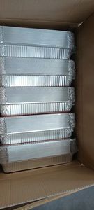 Bandejas Rectangulares de Papel de Aluminio Reciclable de 2 1/4 LB, Plateadas, para Comidas Rápidas, Contenedor de Alimentos de Papel de Aluminio con Tapa - Product Image 6