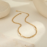 Minimalisme unisexe en acier inoxydable ensemble de bijoux filles plaqué or à la mode coeur pont lien chaîne Bracelet collier pour quotidien