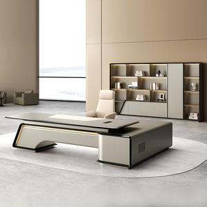 CEO sang trọng Thiết kế Hiện Đại Văn phòng điều hành Bàn đồ nội thất bàn Ông Chủ bàn hiện đại Thiết kế bằng gỗ văn phòng bàn máy tính bàn - Product Image 4