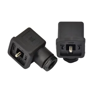 DIN 43650 Form A 2P+E Plug Black Socket Female Solenoid Valve Coil Connector DIN 43650A AC DC 18mm M3x28 IP65 With LED
