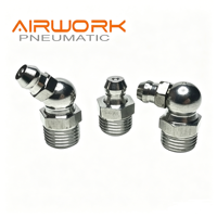 Engrasador de baja presión de acero al carbono cincado M6 M8 M10 M12, con conexiones Zerk de 0, 45 y 90 grados para lubricación hidráulica