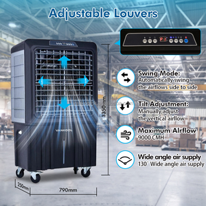เครื่องปรับอากาศเคลื่อนที่แบบพกพาขนาด 9000 ซีซีเอ็มชั่นต์ สำหรับใช้งานเชิงพาณิชย์ พร้อมพัดลมระบายความร้อนด้วยน้ำแบบระเหย เหมาะสำหรับใช้งานกลางแจ้ง - Product Image 4
