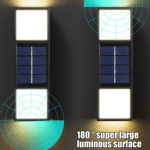 Lámpara Solar de Pared para Exteriores, Impermeable, con Iluminación Superior e Inferior, para Jardín, Patio, Terraza, Balcón - Product Image 4