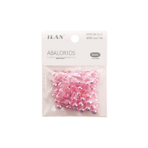 Perline Ilan Abalorios 6mm Rosa con Effetto AB 20g per Creazione di Gioielli - Product Image 2
