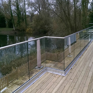 Modern minimalistisch frameloos balkon gelamineerd glazen balustrade aluminiumlegering trapleuning <span class=keywords><strong>U</strong></span>-profiel balustrades poedercoating veiligheid - Product Image 3