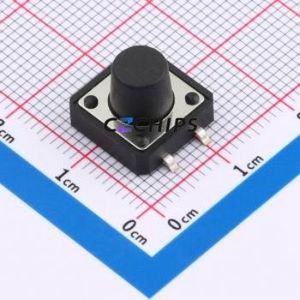 BX-TS-26-12129TT Tactile Switch SMD-4P,12x12mm Switch Single Pole Single Throw Round Button 2.6N Vertical Mount - Product Image 1