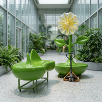 Chaise Fleur Moderne en Fibre de Verre, Banc de Jardin Extérieur, Siège Sculptural pour Parc, École, Zone d'Attente