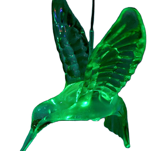 Impermeable Multicolor Lámpara colgante de viento con energía solar forma de colibrí LED para jardín al aire libre - Product Image 1