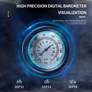 Pompe à air de vélo à domicile de haute qualité en aluminium ABS pompe à vélo portable avec manomètre - Product Image 5