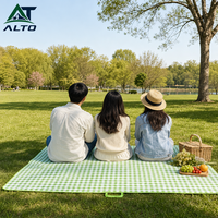 Tapis de pique-nique Oxford 600D, tapis de plage pliable imperméable 150x100-200x300cm, à carreaux pour 6-8 personnes, idéal pour le parc, la plage et les sorties