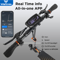 Trottinette électrique pliable WildStride, étanche, longue portée, deux roues, moteur sans balais, batterie au lithium, contrôle par application, grande autonomie