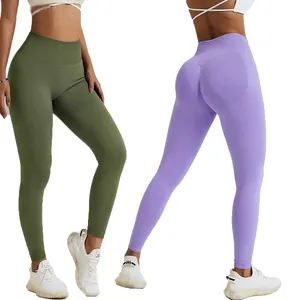 Wholesale Custom Workout Yoga Pants Women's High Waist Sport Leggings Gym Tights Butt Lifting Leggings