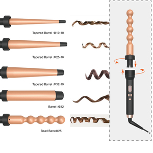 Fer à boucler multifonctionnel en céramique ionique à chauffage rapide et rotatif avec écran LCD, outils de coiffure, ensemble de boucleurs pour cheveux - Product Image 2