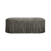 Banc rectangulaire de style bohème indien avec pompons, en tissu suédé et franges, pour bout de lit, sièges de réception d'hôtel et mariages
