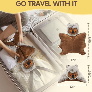 Piel agradable a la piel botón oculto <span class=keywords><strong>boca</strong></span> puntiaguda bordado ojos marrón dibujos animados búho almohada decoración del hogar 15 pulgadas búho juguete <span class=keywords><strong>de</strong></span> peluche grande - Product Image 4