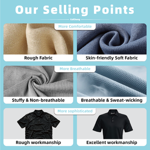 Broderie personnalisée anti-rides pour chemise |   T-shirt à <span class=keywords><strong>manches</strong></span> <span class=keywords><strong>courtes</strong></span> pour homme en coton 100% à séchage rapide |   Créez Votre Propre Marque de Vêtements de Golf Casual - Product Image 6