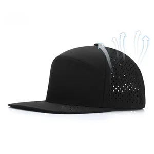 高品质6件棒球帽激光穿孔帽，可定制标志图案