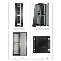 Armoire de serveur en acier SPCC 600x1000mm 19 pouces, armoire réseau sur pied IP20 avec portes avant et arrière pour centre de données