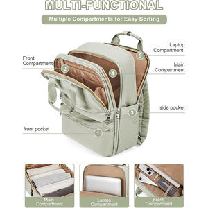 Sac de voyage unisexe grande capacité en polyester, sac à dos d'affaires multifonctionnel et tendance pour ordinateur, fermeture éclair étanche - Product Image 2