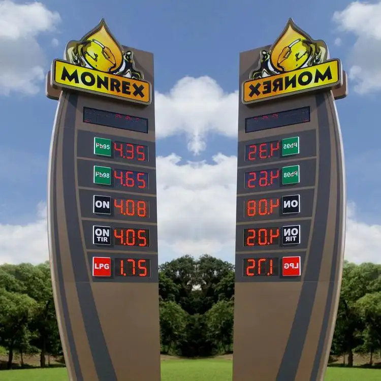 YIYAO कस्टम विज्ञापन प्रवेश द्वार पेट्रोल स्टेशन गैस कीमत एलईडी तोरण साइन आउटडोर